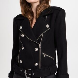 L'AGENCE Billie Belted Jacket with Silver Accents